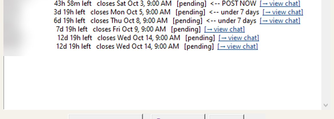 Front Desk reviews queue showing countdowns and post-now flags